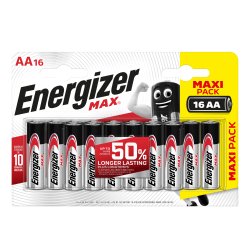 Pila stilo AA - 1,5V - Max alcalina - Energizer - astuccio 16 pezzi