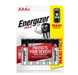 Pila ministilo AAA - 1,5V - Max alcalina - Energizer - blister 6 pezzi