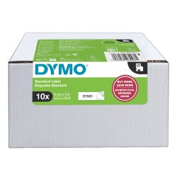 Nastro D1 standard 458030 - 19 mm x 7 mt - PL - nero/bianco - Dymo - value pack 10 pezzi