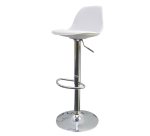 Sgabello Bobba - PPL acciaio cromato - 39 x 42 x 83 / 104 cm - bianco - Paperflow