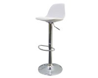 Sgabello Bobba - PPL acciaio cromato - 39 x 42 x 83 / 104 cm - bianco - Paperflow