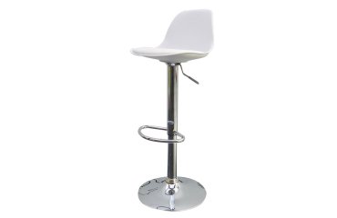 Sgabello Bobba - PPL acciaio cromato - 39 x 42 x 83 / 104 cm - bianco - Paperflow