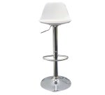 Sgabello Bobba - PPL acciaio cromato - 39 x 42 x 83 / 104 cm - bianco - Paperflow