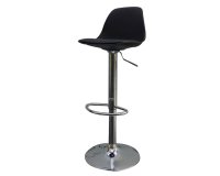 Sgabello Bobba - PPLacciaio cromato - 39x42x83/104cm - nero - Paperflow