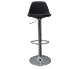 Sgabello Bobba - PPLacciaio cromato - 39x42x83/104cm - nero - Paperflow