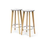 Sgabello Woody - bianco - Paperflow - set 2 pezzi