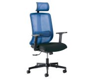 Poltrona semidirezionale Vertigo VRAPG - con braccioli regolabili e poggiatesta - nero/blu - Unisit