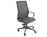 Poltrona semidirezionale I70 - con braccioli inclusi - grigio/nero - Unisit