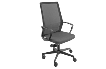 Poltrona semidirezionale I70 - con braccioli inclusi - grigio/nero - Unisit