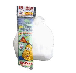 Sacchi bio - 42 x 52 cm - 10 L - 17 micron - bianco - Rolsac - conf. 15 pezzi