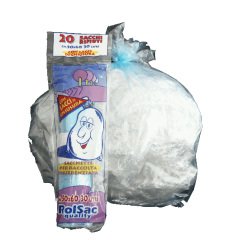Sacchi - 50 x 60 cm - 30 L - 16 micron - azzurro trasparente - Rolsac - conf. 20 pezzi