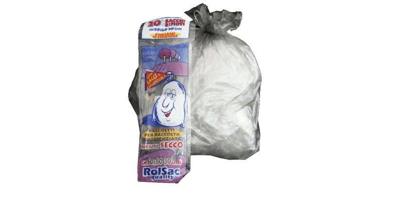 Sacchi - 50 x 60 cm - 30 L - 16 micron - MDPE/HDPE - trasparente neutro - Rolsac - conf. 20 pezzi