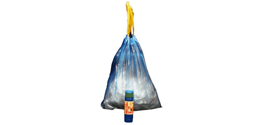 Sacchi - 50 x 60 cm - 30 L - 13 micron - con maniglie - MDPE/HDPE - azzurro - Rolsac - conf. 15 pezzi