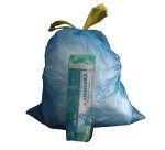 Sacchi - 55 x 65 cm - 44 L - 16 micron - con maniglie - MDPE/HDPE - azzurro - Rolsac - conf. 15 pezzi
