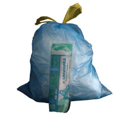 Sacchi - 55 x 65 cm - 44 L - 16 micron - con maniglie - azzurro - Rolsac - conf. 15 pezzi