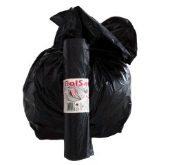 Sacchi - 55 x 70 cm - 38 L - 19 micron - nero - Rolsac - conf. 30 pezzi