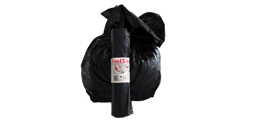 Sacchi - 55 x 70 cm - 38 L - 19 micron - MDPE/HDPE - nero - Rolsac - conf. 30 pezzi