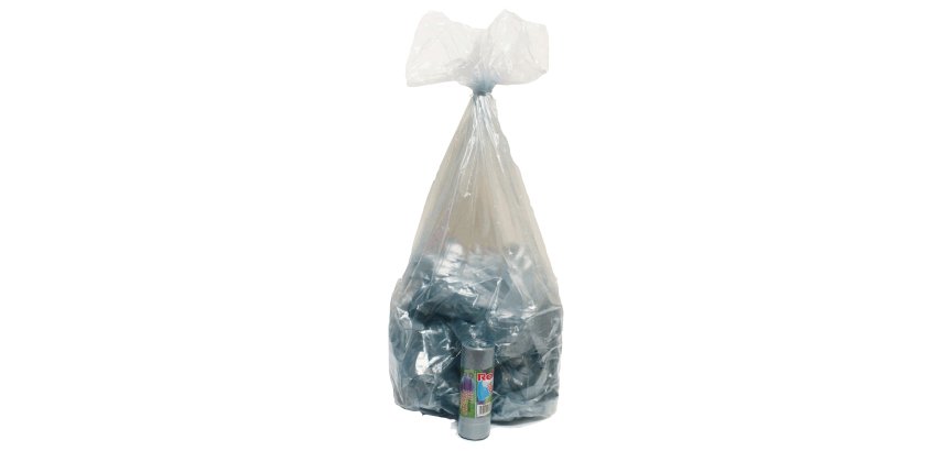 Sacchi - 70 x 110 cm - 110 L - 22 micron - MDPE/HDPE - azzurro trasparente - Rolsac - conf. 10 pezzi