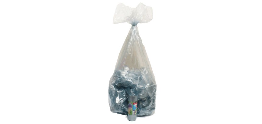 Sacchi - 70 x 110 cm - 110 L - 22 micron - MDPE/HDPE - azzurro trasparente - Rolsac - conf. 10 pezzi