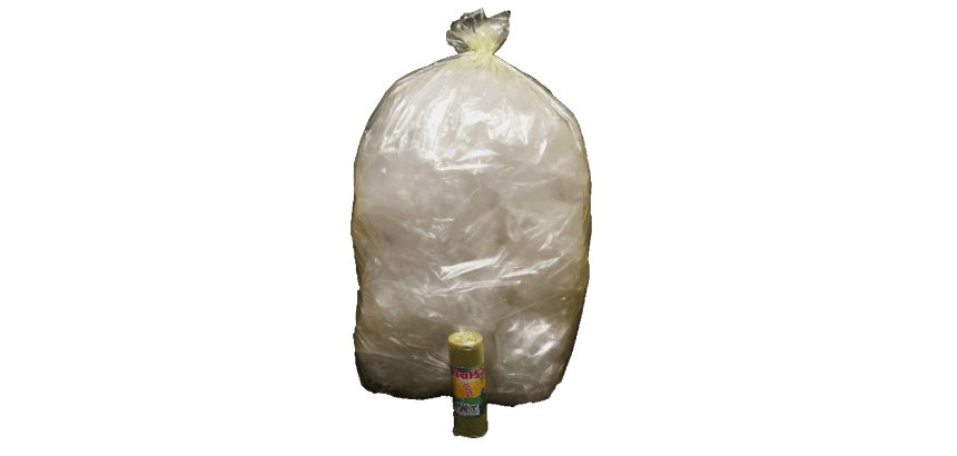 Sacchi - 70 x 110 cm - 110 L - 22 micron - MDPE/HDPE - giallo trasparente - Rolsac - conf. 10 pezzi