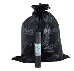 Sacchi - 72 x 110 cm - 110 L - 47 micron - MDPE/HDPE - nero - Rolsac - conf. 10 pezzi