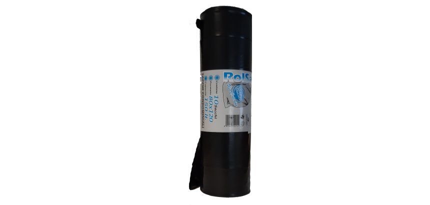 Sacchi - 80 x 120 cm - 150 L - 74 micron - MDPE/HDPE - nero - Rolsac - conf. 10 pezzi