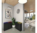 Contenitore gettacarte Bob Color - 30x20x70 cm - 42 L - nero - Medial