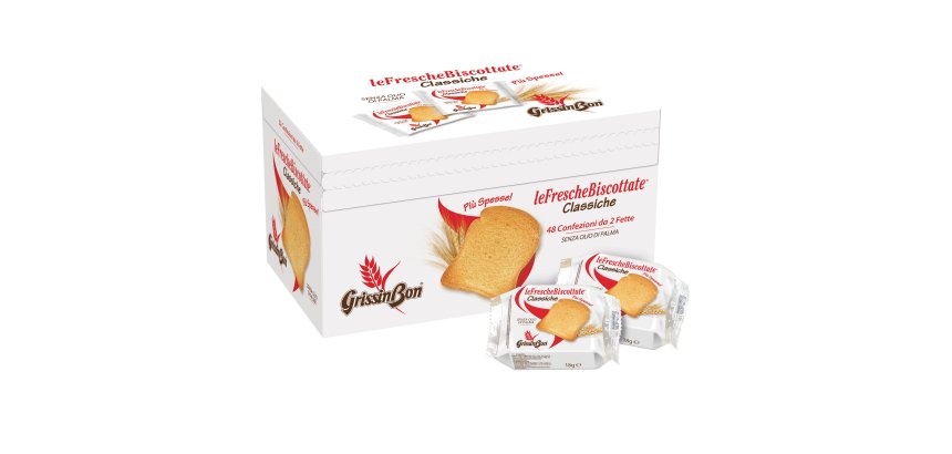 Le Fresche Biscottate - GrissinBon - multipack da 48 monoporzioni (15 gr cad)