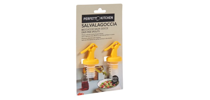 Tappi olio/aceto salvagoccia - Perfetto - set 2 pezzi