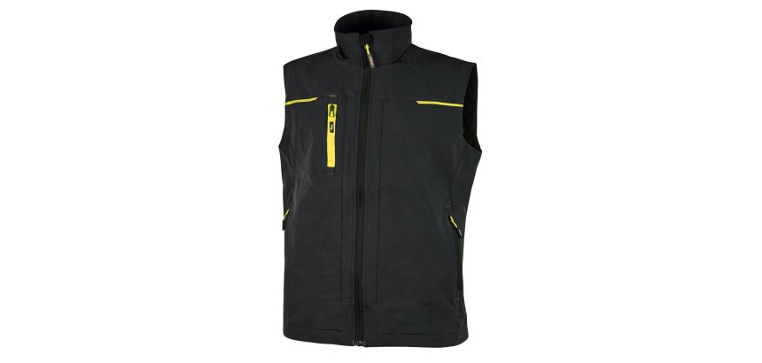 Gilet da lavoro U-Power Saturn, nero/giallo