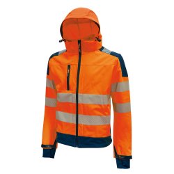 Giacca alta visibilità U-Power Softshell Miky, arancio fluo