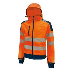 Giacca alta visibilità U-Power Softshell Miky, arancio fluo
