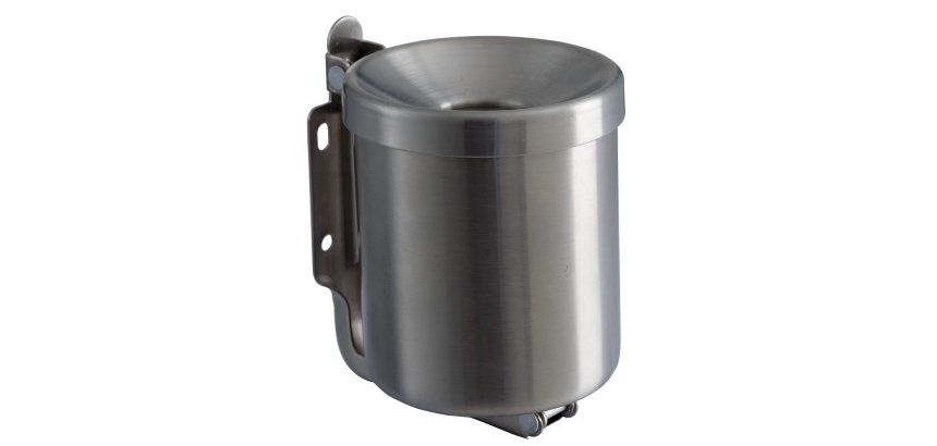 Posacenere murale Nido - diametro 13,5 cm - H 11 cm - 0,5 L - acciaio inox - Medial