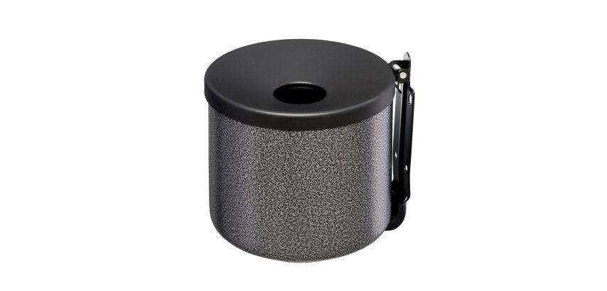 Posacenere murale Nido - diametro 16 cm - H 14 cm - 2 L - metallo verniciato - silver punteggiato - Medial