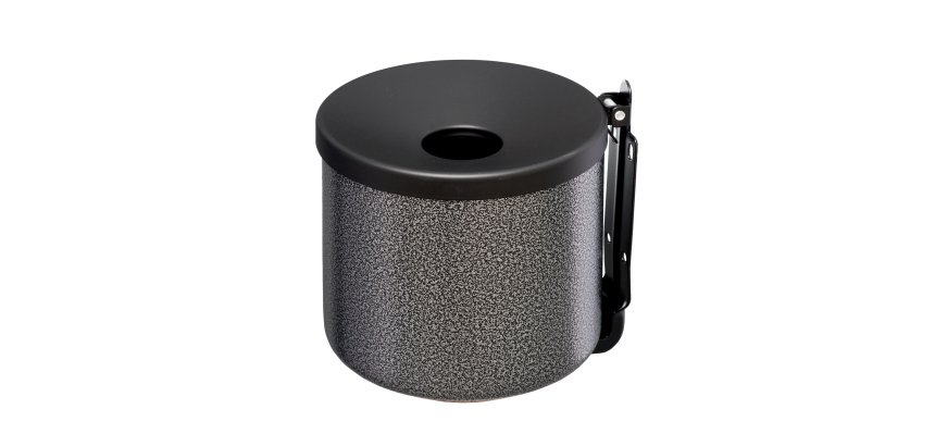 Posacenere murale Nido - diametro 16 cm - H 14 cm - 2 L - metallo verniciato - silver punteggiato - Medial