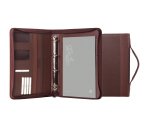 Portablocco Office - con manico - ecopelle - con zip - 28x36 cm - marrone - In Tempo