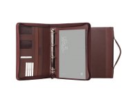 Portablocco Office - con manico - ecopelle - con zip - 28x36 cm - marrone - In Tempo