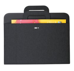 Portablocco - tessuto - c/anelli - nero - 28,5x36 cm - City Time