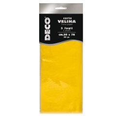 Carta velina - 20 gr - 50 x 76 cm - giallo - DECO - busta 5 fogli
