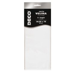 Carta velina - 50 x 76 cm - 20 gr - bianco perlescente - Deco - busta 5 fogli