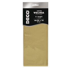 Carta velina - 50 x 76 cm - 20 gr - oro perlescente - Deco - busta 5 fogli