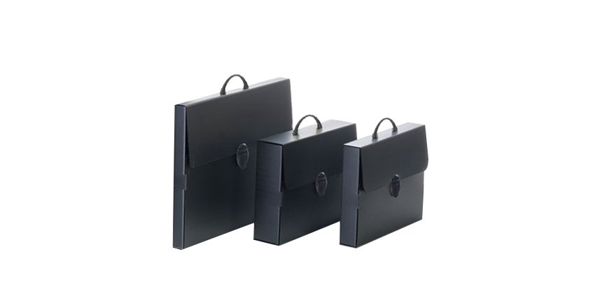 Valigetta Polionda Every Line Total Black - 27x37,5 cm - dorso 8 cm - Favorit