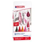 Marcatore per tessuto 4500 - punta tonda - da 2 a 3mm - colori assortiti caldi - Edding - astuccio 5 pezzi