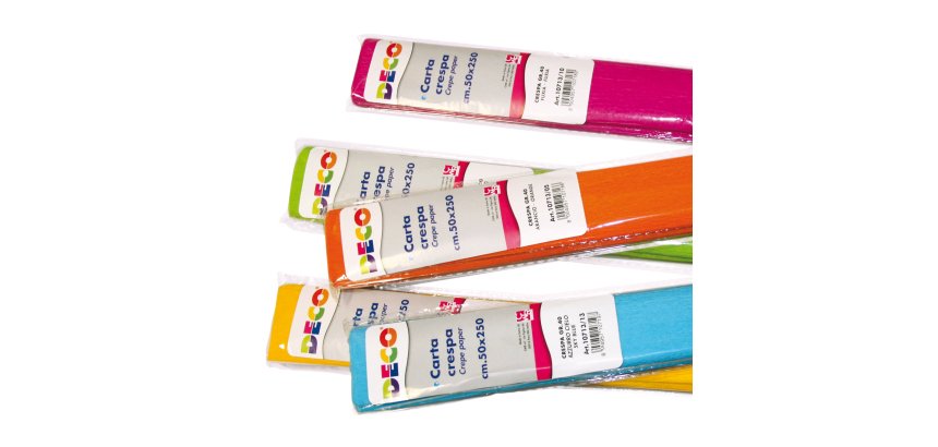 Rotoli carta crespa - 250 x 50 cm - 40 gr - colori caldi - Deco - conf. 6 pezzi