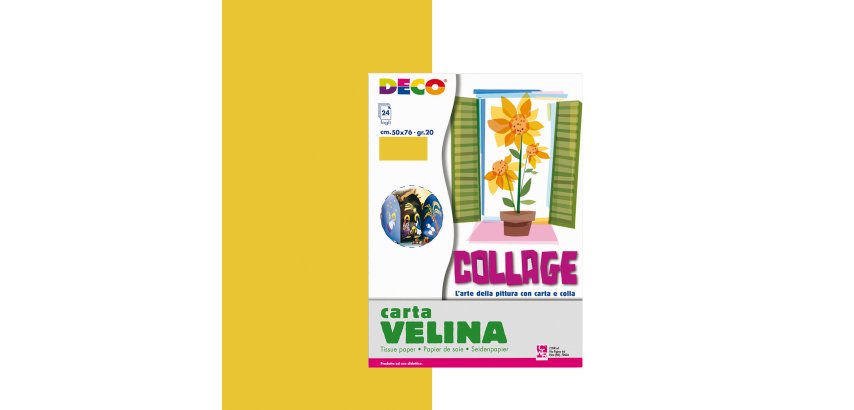 Carta velina - 50 x 76 cm - 20 gr - oro - Deco - busta 24 fogli