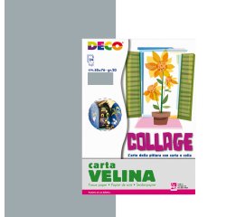 Carta velina - 50 x 76 cm - 20 gr - argento - Deco - busta 24 fogli