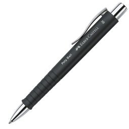 Penna a sfera a scatto Poly Ball - Punta 0,7 mm - fusto nero - Faber-Castell