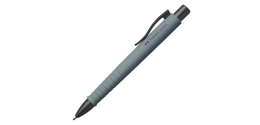 Penna a sfera a scatto Poly Ball - Punta 0,7 mm - fusto grigio pietra - Faber-Castell