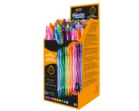 Penna gel scatto Geolocity Quick Dry - punta 0,7 mm - 10 colori assortiti - Bic - box 30 pezzi
