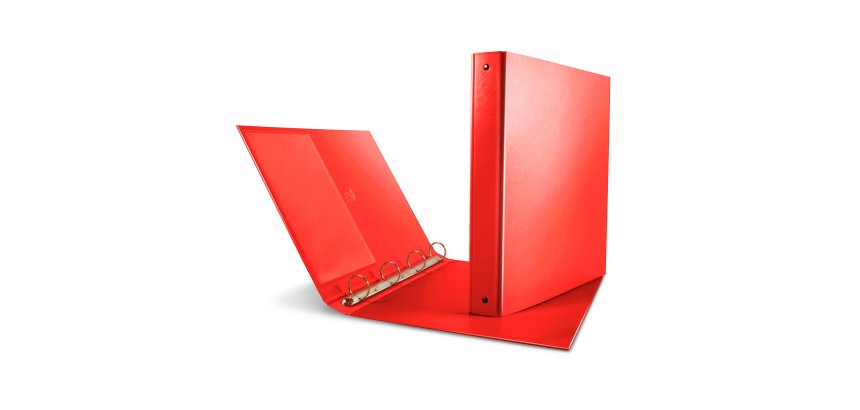 Raccoglitore Nettuno - 22 x 30 cm - 4 anelli a Q 65 mm - dorso 8,5 cm - rosso - Sei Rota